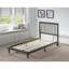 Lit plateforme moderne de style Mission en bois, cadre de lit avec finition grain de bois naturel, gris-725076445-725076446