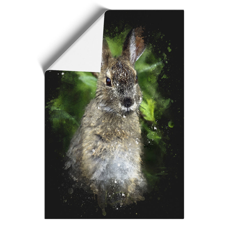Brown Rabbit Paint Splash - Frameless Print, 59cm H x 42cm W x 0.1cm D