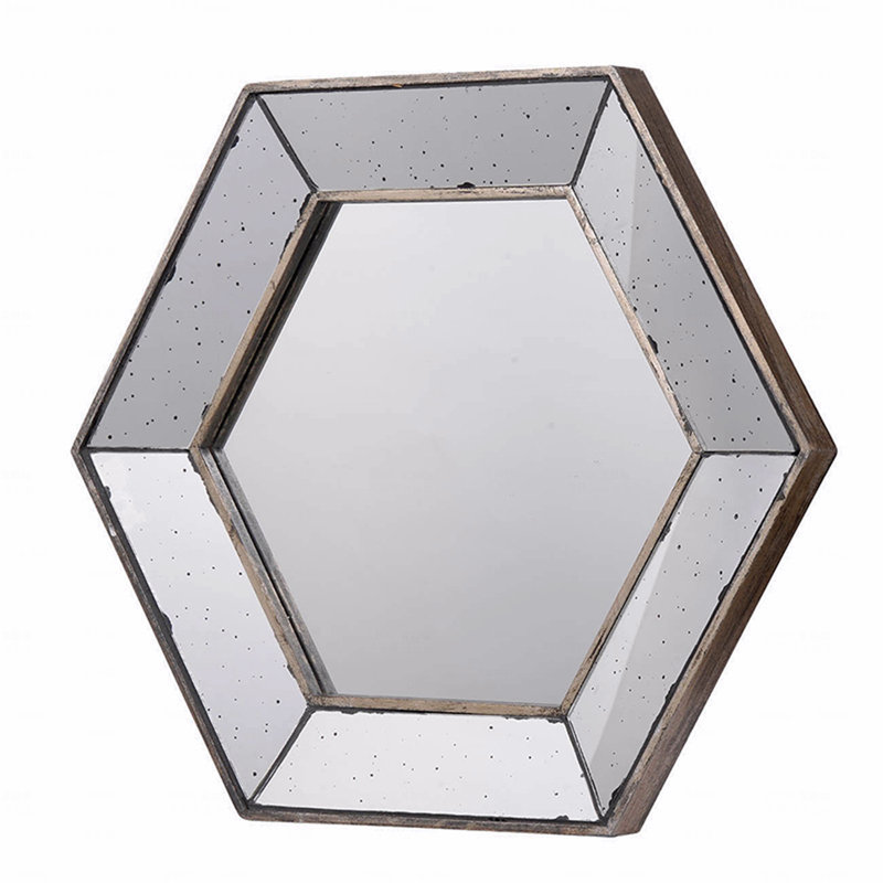 Miroir mural 21 po x 18 po Hexagon