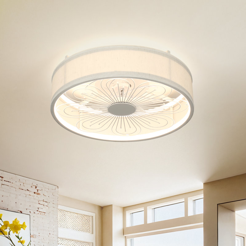 Ventilateur de plafond 19,6 po Arachne, Blanc / Transparent, DEL