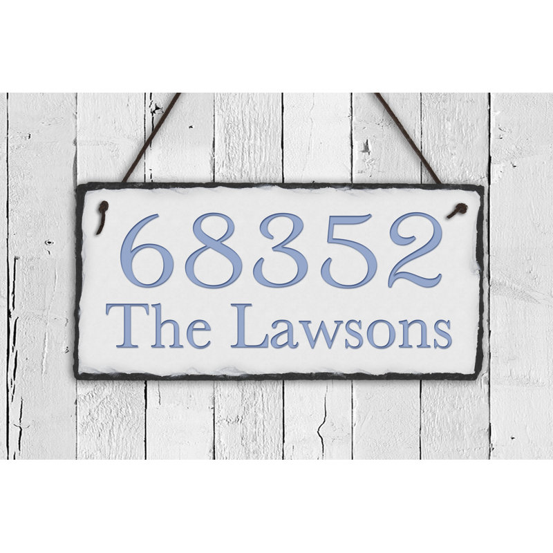 Plaque d'adresse sur 2 lignes Home Wall, 2 trous pour suspension, H 6 po x l 12 po