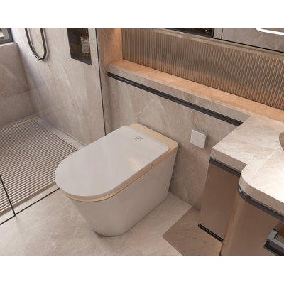 Machenburg Bidet Toilet With Heated Seat,Motion Sensor Flush,Hot Air Dryer,Foot Sensor