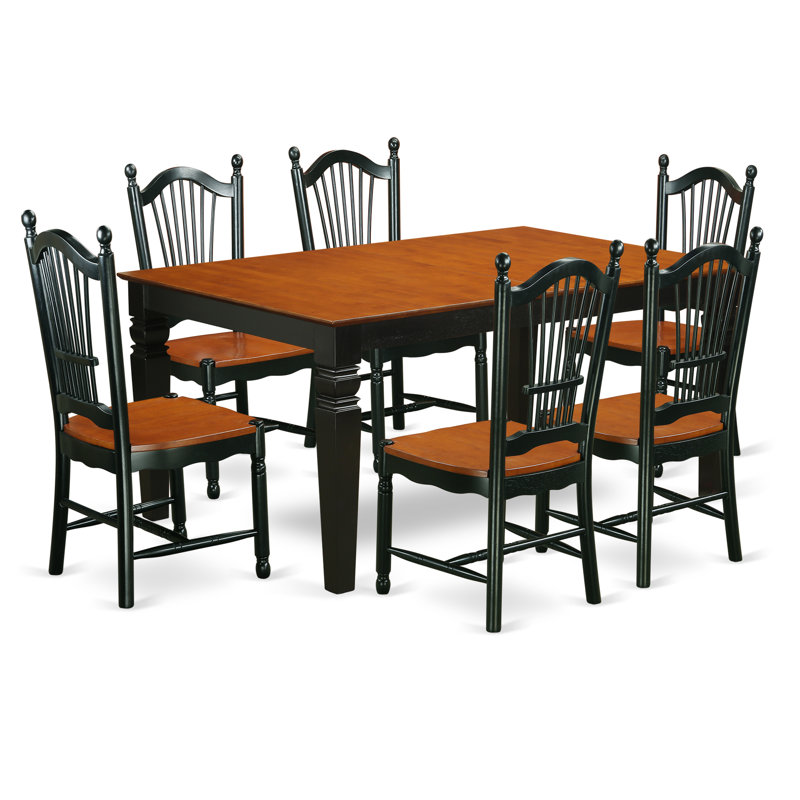 ensemble de salle à manger Belcourt, Noir / Cerisier, 7 (1 table + 6 chaises)
