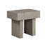 Table de bout Lezy, 22 po, plateau en bois de chêne gris, base à double piédestal