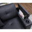 Canapé-lit modulaire en tissu PVC noir avec chargeur USB, porte-gobelets, accoudoirs de rangement l 84,5 po Donovan