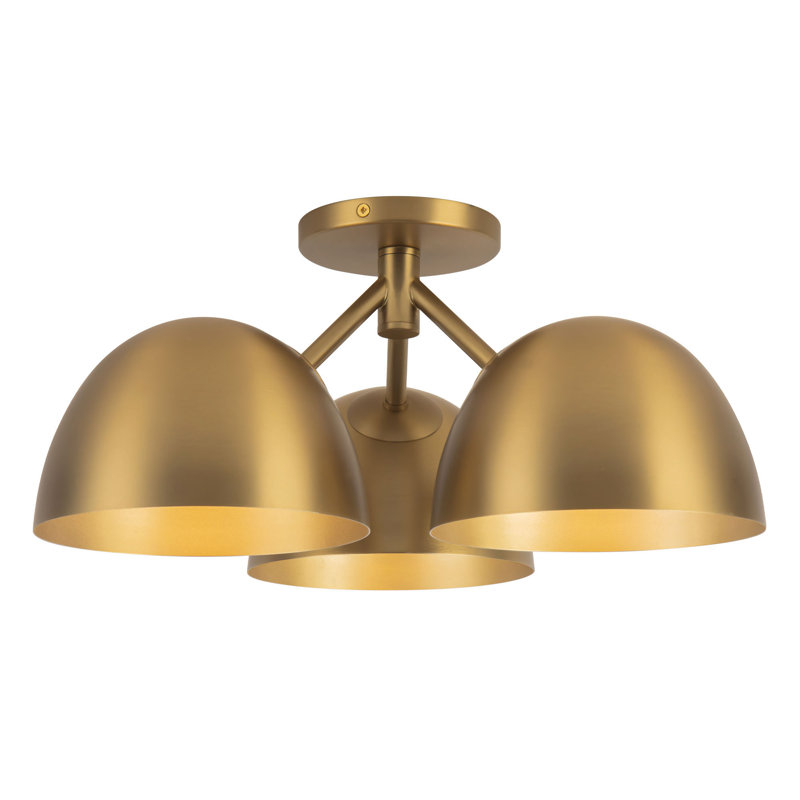 Fosso 17-in Gold Semi-Flush Mount, Brushed Gold