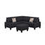 Canapé modulaire rembourré 6 pièces Modern, noir-1313037280