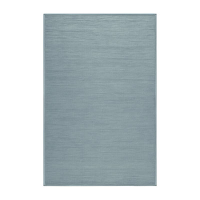 Machine Washable Solid Blue Area Rug