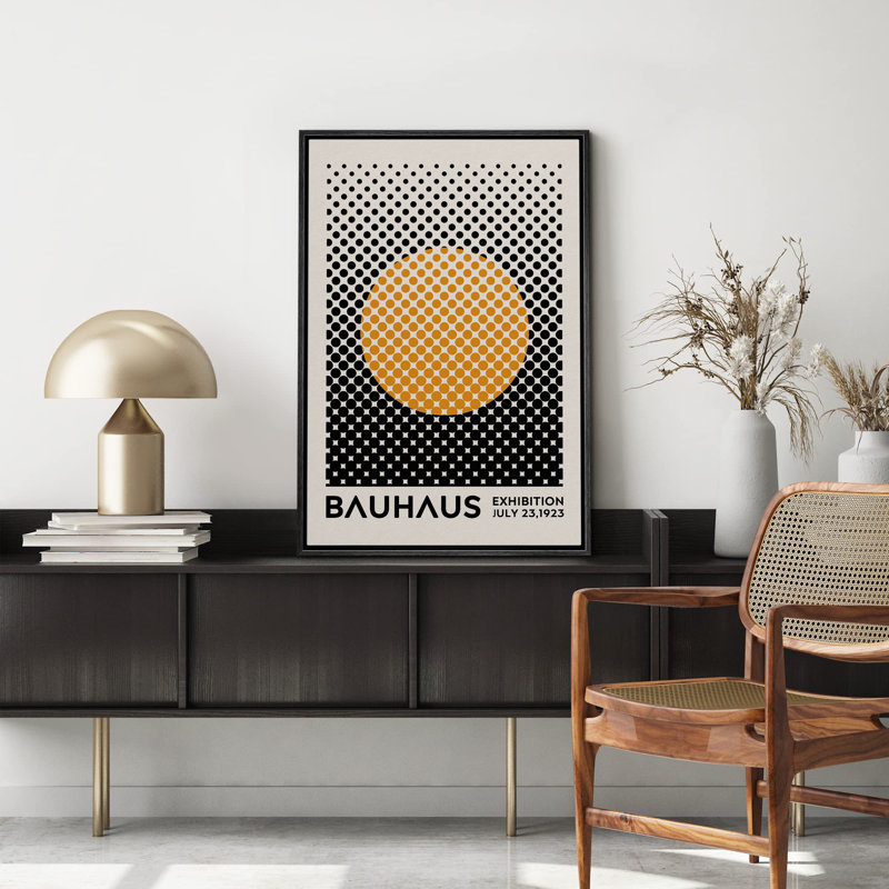 Blocs de couleurs abstraites et vibrantes, style Mid-Century Bauhaus, Noir, H 24 po x l 16 po