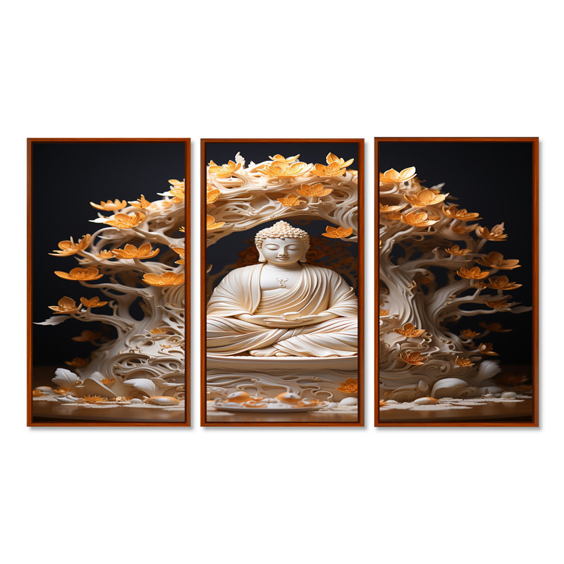 Ensemble de salon Tohei - Bouddhisme, Cadre flottant brun, H 32 po x l 48 po x P 1 po