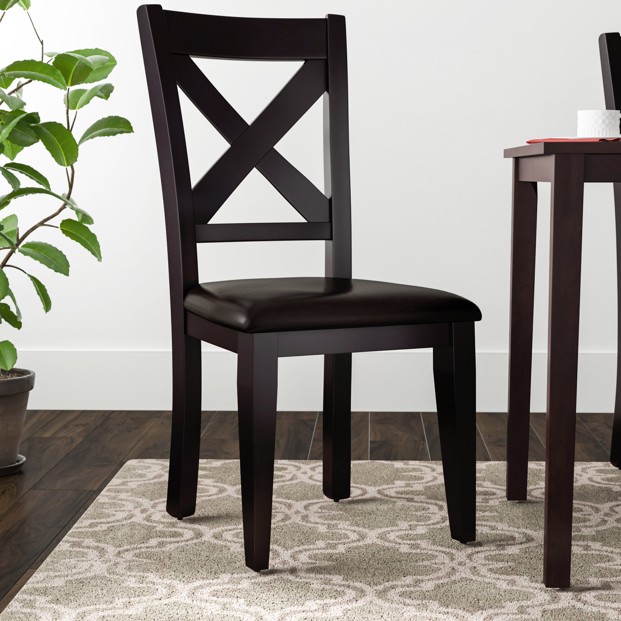 Wood cross discount back dining chairs