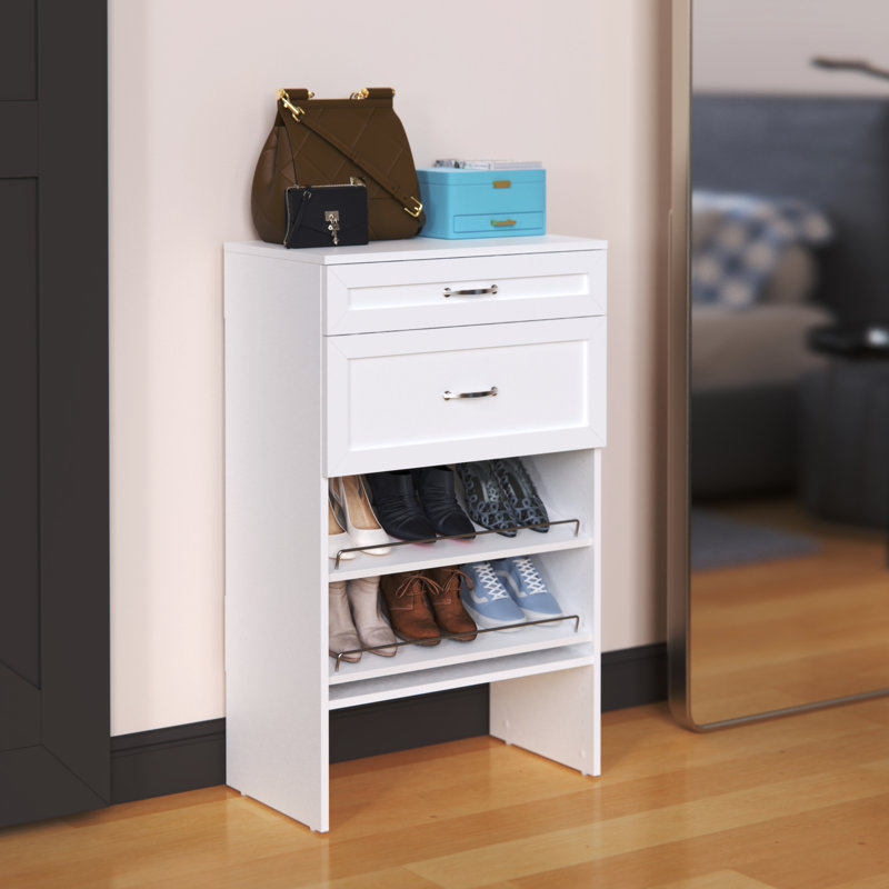 SuiteSymphony Base Unit With Drawers & Shoe Shelves, White