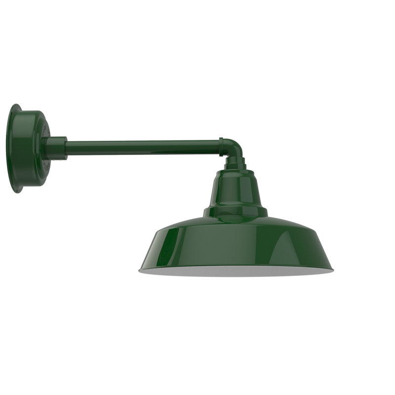 Luminaire de grange d’extérieur à del Vandervliet, Rouge cerise, 10.125" H x 18.5" W x 14.25" D