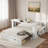 Multifunctional Daybed With Storage Drawer, Open Compartments And Hydraulic Side Table-1577421122