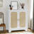 Rattan Decorated Sideboard Buffet with Ample Storage, Ideal for Corridors, Entrances, and Living Rooms