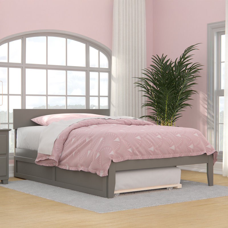 Farrah Kids Twin Platform with Trundle, Gray, Full