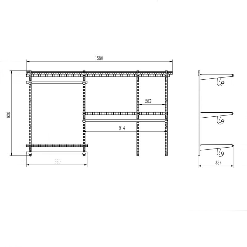Ensemble de démarrage pour système de placard l 62 po Narelle, Gris