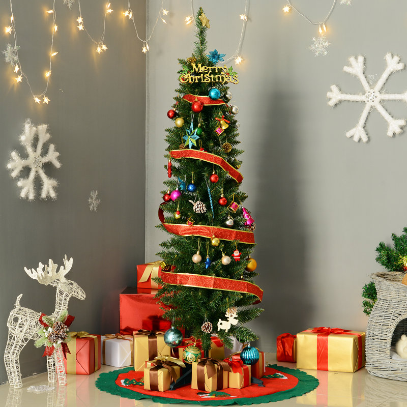 Green Spruce Artificial Christmas Tree, 4.9' H