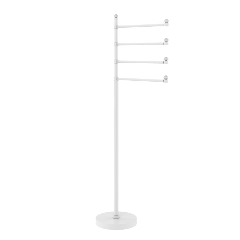 Porte-serviettes sur pied 4 accoudoirs Southbeach, Blanc mat