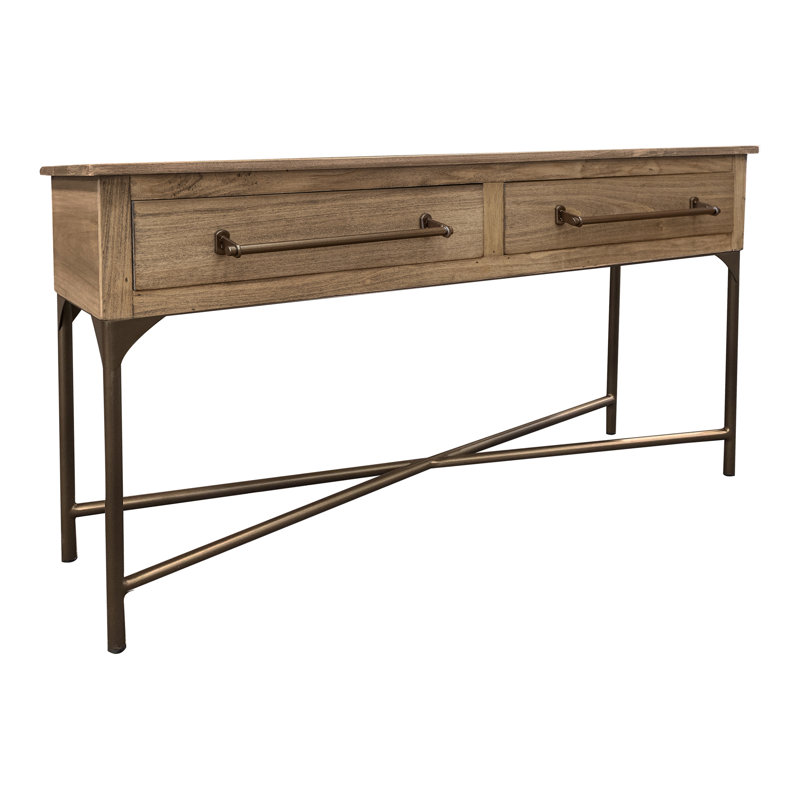 55'' Solid Wood Top Console Table
