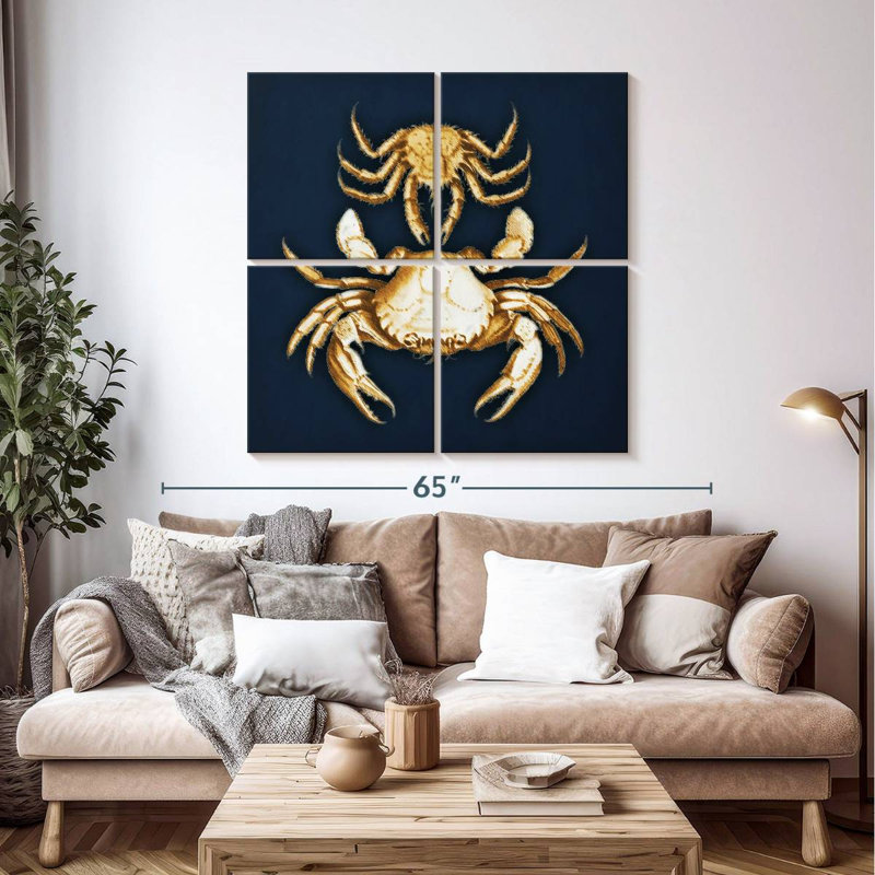 Brampt Crabs Navy, 45" H x 45" W