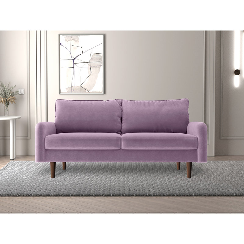 Canapé rembourré 70 po Siniard, Velours lavande, H 33,1 po x l 70 po x P 31,7 po
