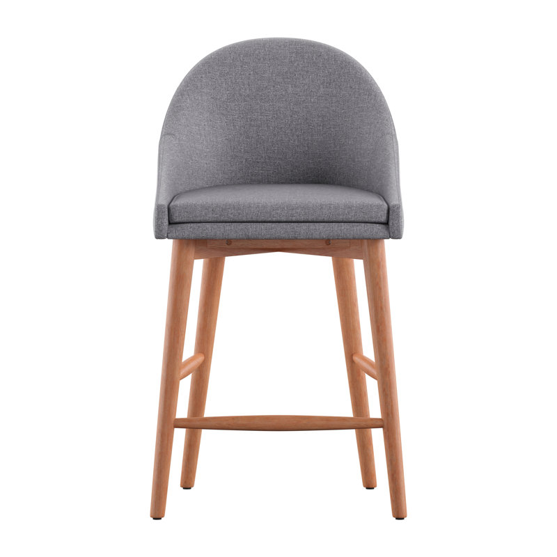 Loyd Upholstered Linen Blend Counter Stool, Natural, Gray Linen, Counter Stool (24.25" Seat Height)