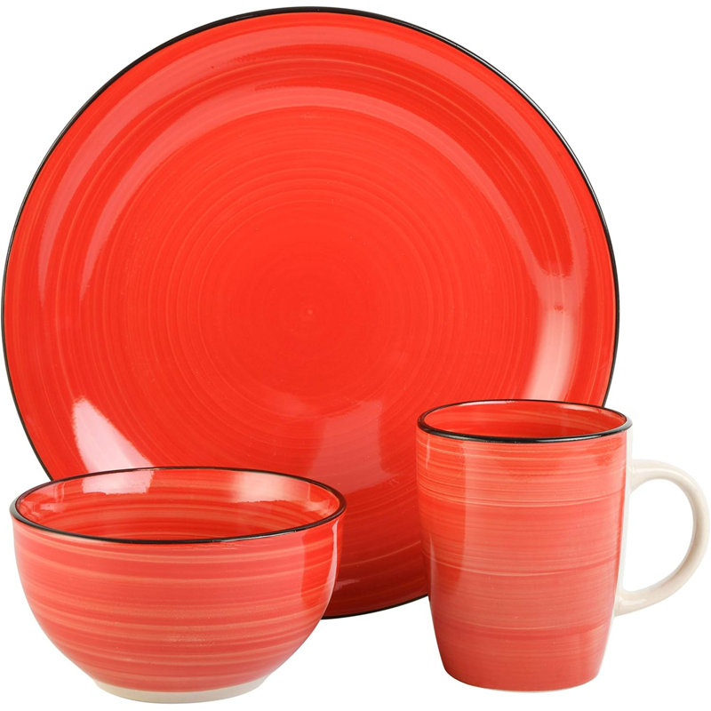 Gibson Home Assorted Colors Ceramic 12-Piece Dinnerware Set