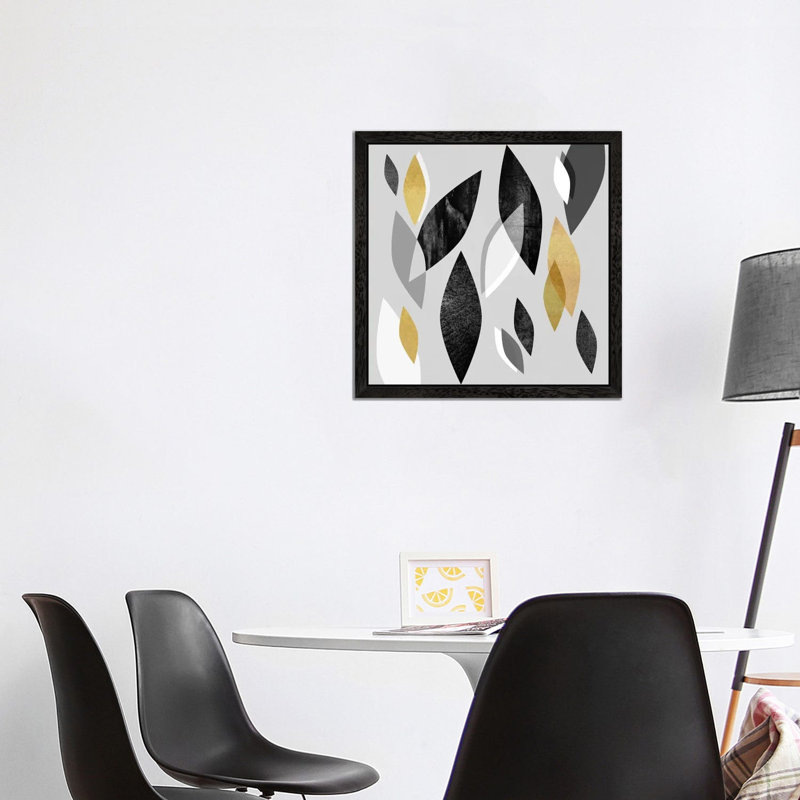 Falling Leaves by Elisabeth Fredriksson - Print on Canvas, 45.72 cm H x 45.72 cm W, Black Framed