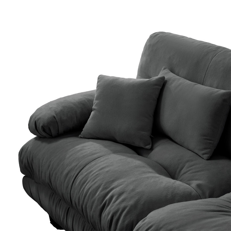 Canapé modulaire modulaire, ensemble de salon en forme de L de 133 pouces, canapé à trois places Comfort Cloud avec repose-pieds amovible, tissu chenille