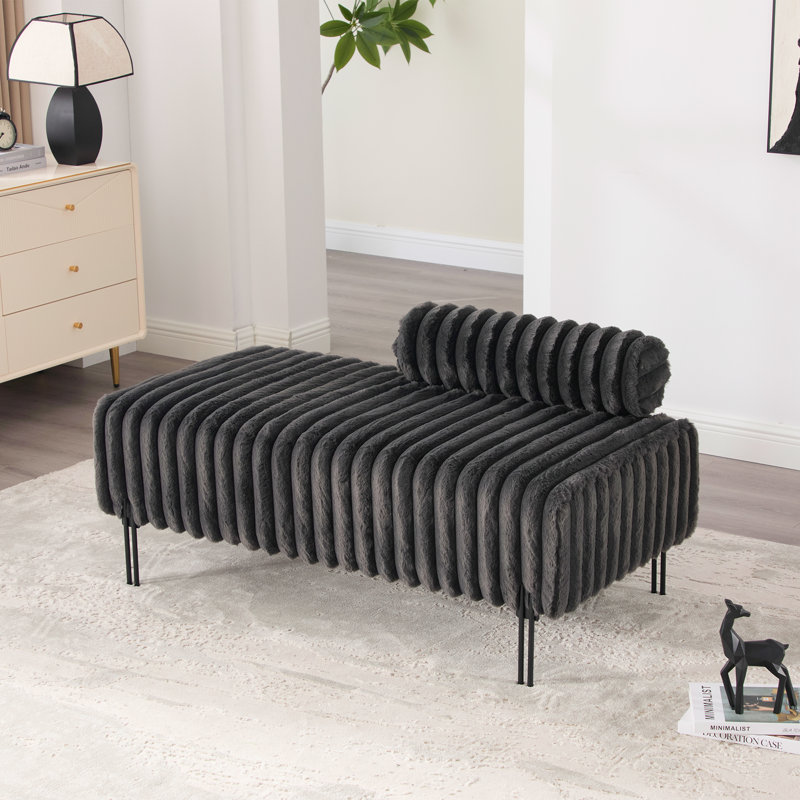 Banc rembourré l 49,6 po, Gris anthracite