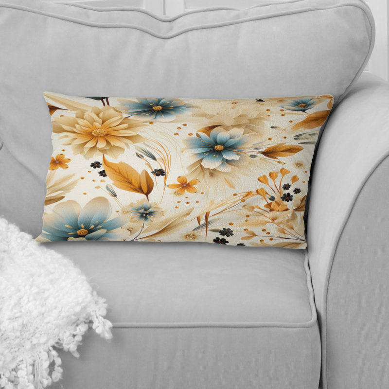 Earthy Elegance Boho Pattern - Floral Printed Throw Pillow