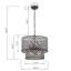 Luminaire suspendu tambour pour îlot de cuisine à 8 lumières avec accents de cristal Anisa