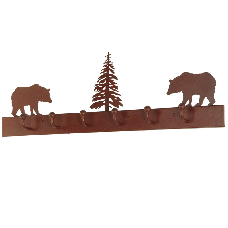 Rustic Lodge 6 - Hook Wall Mounted Coat Rack