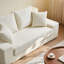Canapé-lit 71 po à rayures en flanelle 71 po, canapé-lit coulissant fonctionnel 2-en-1 avec coussins décoratifs, canapé futon à compression pour petits espaces, bureau, chambre à coucher-146526288