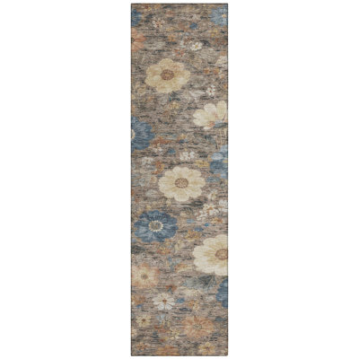 Machine Washable Indoor/Outdoor Chantille ACN2944 Floral Rug