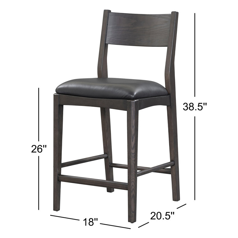 Rooney Leather/wood Counter Stool