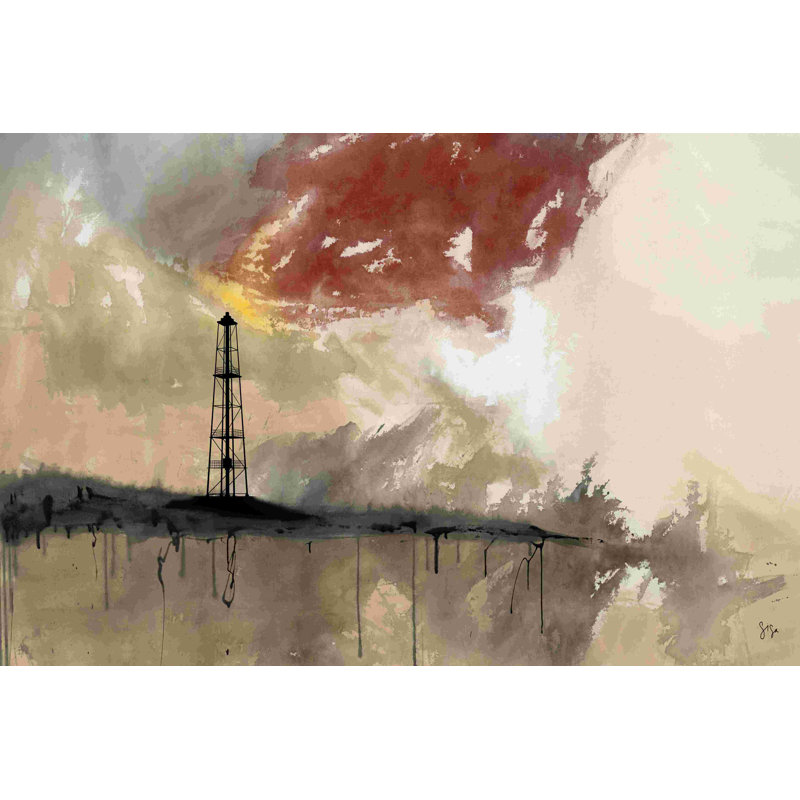 " Oil Rig Landscape II " by Sisa Jasper, 8" H x 12" W  