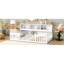 Lit simple avec unité de chevet, garde-corps et tablettes blanches dans la chambre à coucher, entrée-738975050-738975051