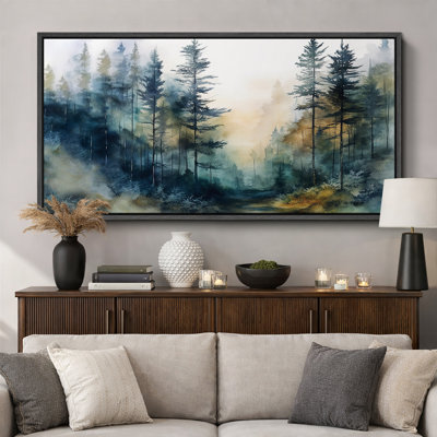 Woodland Forest Landscape " Mystical Forest Path Watercolor Landscape Retro Hanging Painting Extra Large Artwork Pictures "