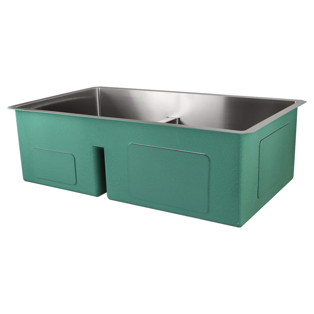 Diamond 33'' L Undermount Double Bowl Stainless Steel Kitchen Sink Transolid