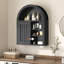 Armoire murale de salle de bain arquée, armoire au-dessus de la toilette avec porte coulissante et tablette réglable, armoire murale, noir