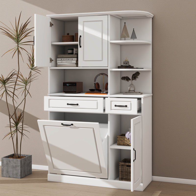 Grande armoire de rangement autoportante avec tiroirs et portes, tablettes réglables