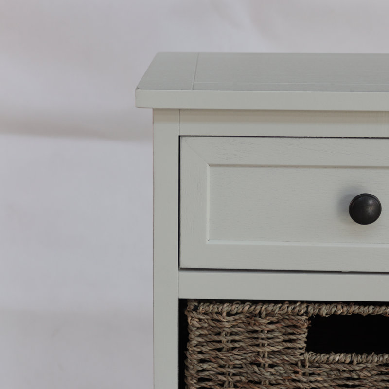 Commode décorative Afshin, Blanc antique