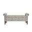 Banc de rangement en polyester avec accoudoirs roulés avec garniture cloutée étain-130092658