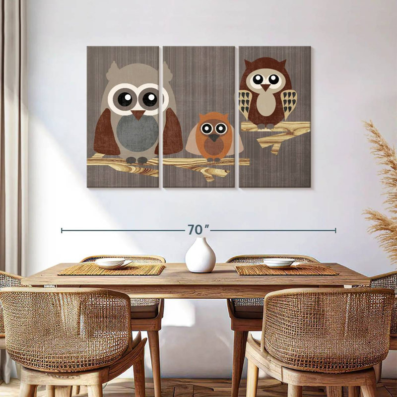 Brampt Three Owls, 36" H x 57" W