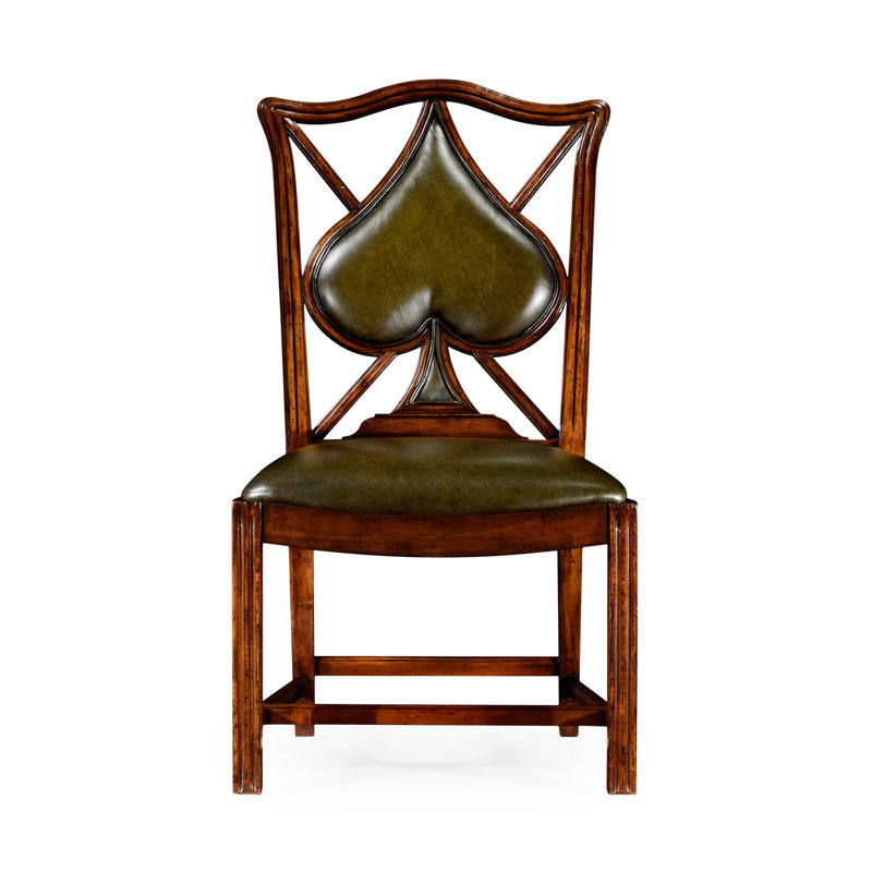 Chaise de salle à manger rembourrée en cuir véritable Windsor