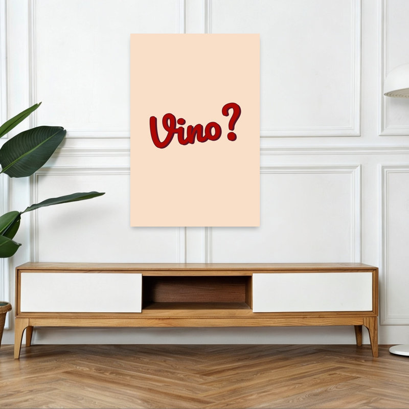 Impression d'art typographique Vino, 48" H x 32" W
