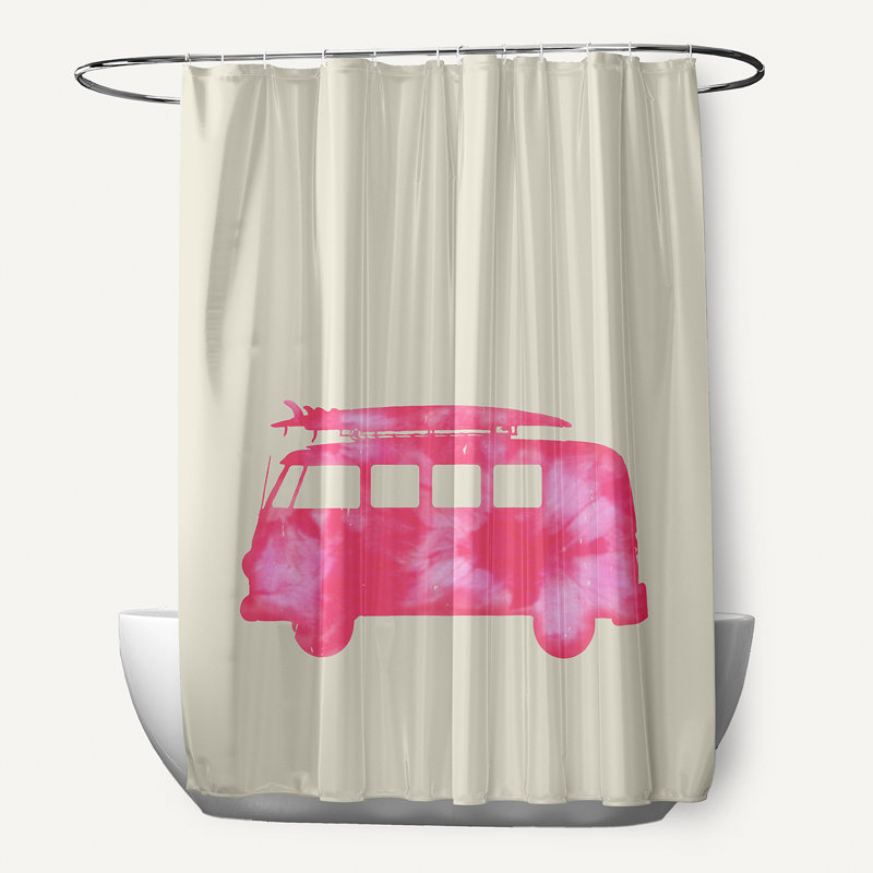 Rideau de douche simple Wally, Rose