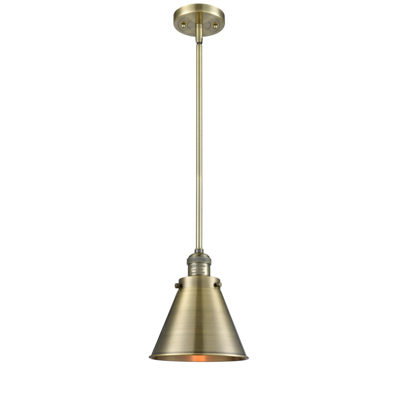 Donovan 1 - Light Single Pendant, Antique Brass, Antique Brass, 3.5 Watt Vintage LED Bulb